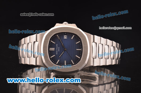 Patek Philippe Nautilus Swiss ETA 2824 Automatic Steel Case/Strap with Blue Dial - Click Image to Close